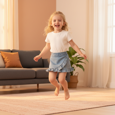 Finally, clothes that keep up with her energy.